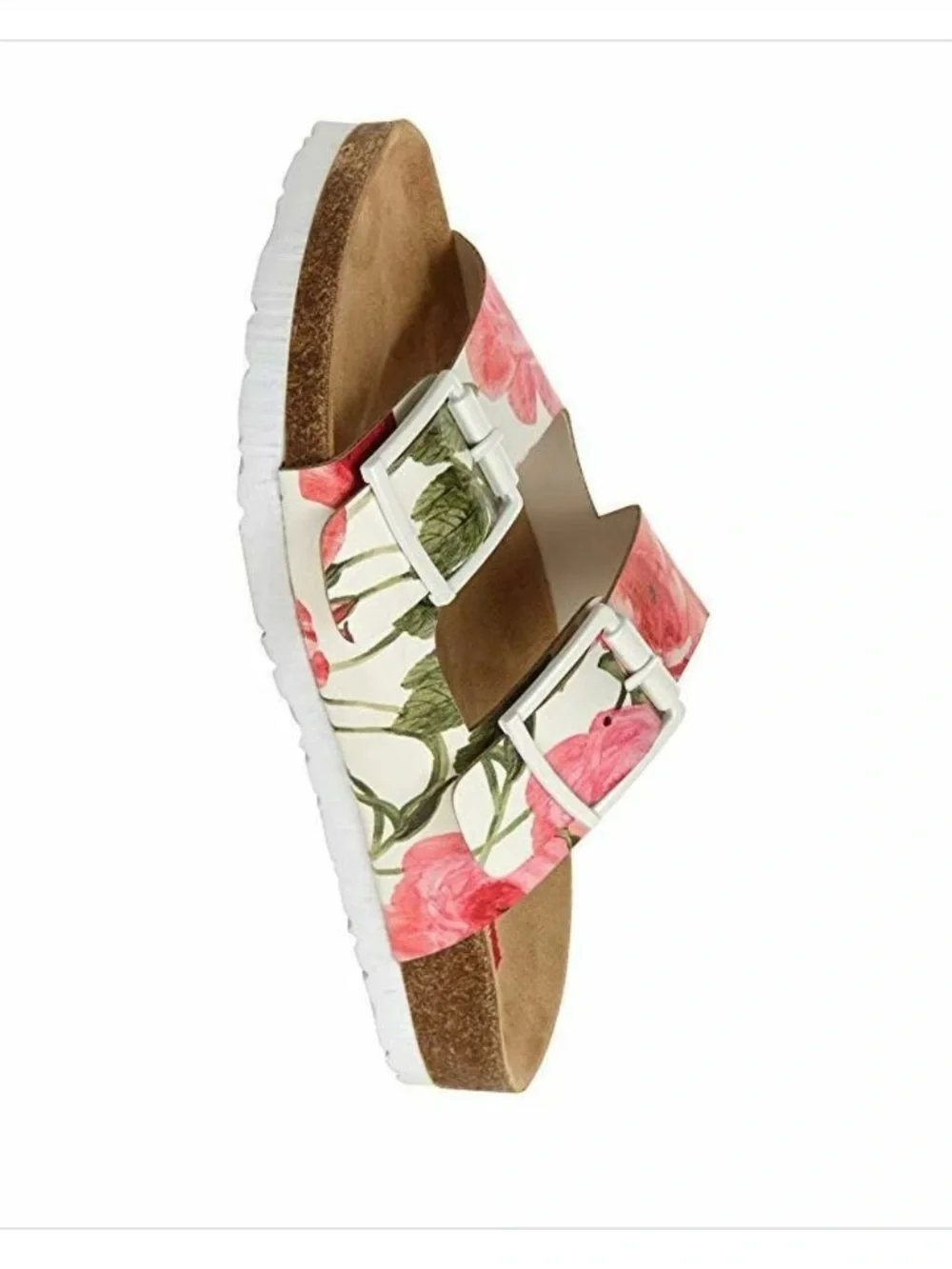 Two Strap Buckled flat slide sandal by Union Bay Melissa
